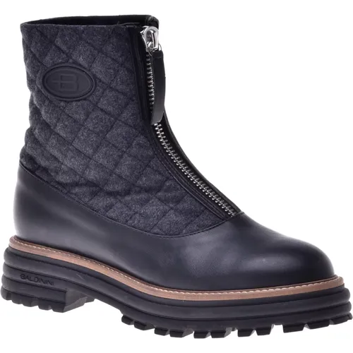 And grey calfLeather and fabric ankle boot , female, Sizes: 6 1/2 UK - Baldinini - Modalova