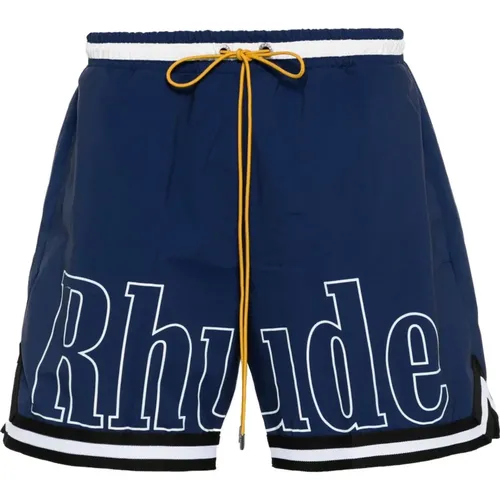 Blaue Badehose mit Logo Rhude - Rhude - Modalova