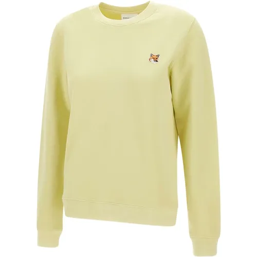 Cotton Sweatshirt with Logo Patch , female, Sizes: M, S, L - Maison Kitsuné - Modalova