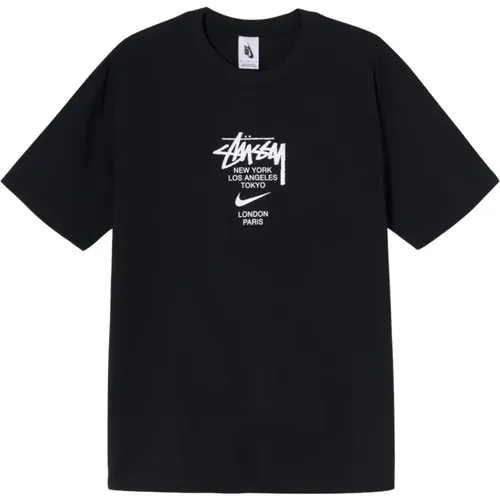 Limitierte Auflage Stussy International T-Shirt Schwarz , Herren, Größe: XS - Nike - Modalova