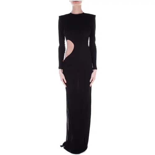 Schwarzes Kleid mit Rückenreißverschluss Schlitz,Gowns - Elisabetta Franchi - Modalova