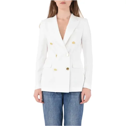 Double-Breasted Jacket with Pointed Lapels , female, Sizes: XS - Tagliatore - Modalova