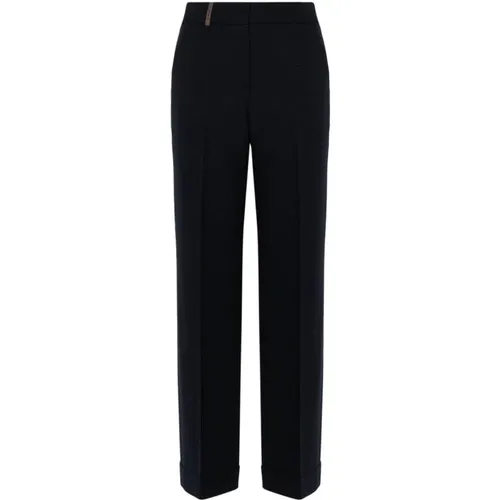 Blue Trousers Aw24 Womens Clothing , female, Sizes: XS - PESERICO - Modalova