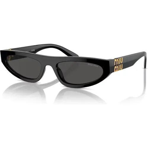 Dark Grey Sunglasses,Havana Sunglasses with Dark Frames - Miu Miu - Modalova