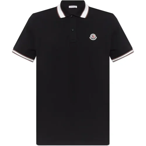 Baumwollpolo mit Logo Moncler - Moncler - Modalova