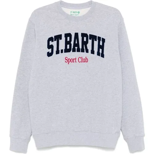 Heather Grey Sweater with Logo , male, Sizes: XL, M, S, L - MC2 Saint Barth - Modalova