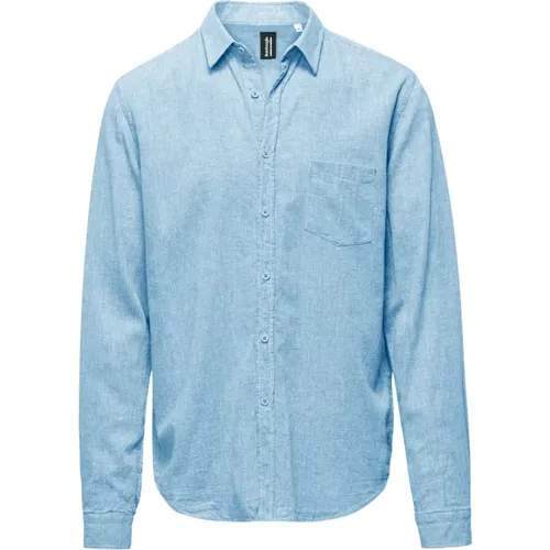 Men`s Linen and Cotton Shirt , male, Sizes: XL, 3XL, S, L - BomBoogie - Modalova
