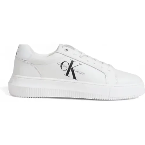 Weiße Leder Schnürsneaker , Herren, Größe: 40 EU - Calvin Klein - Modalova