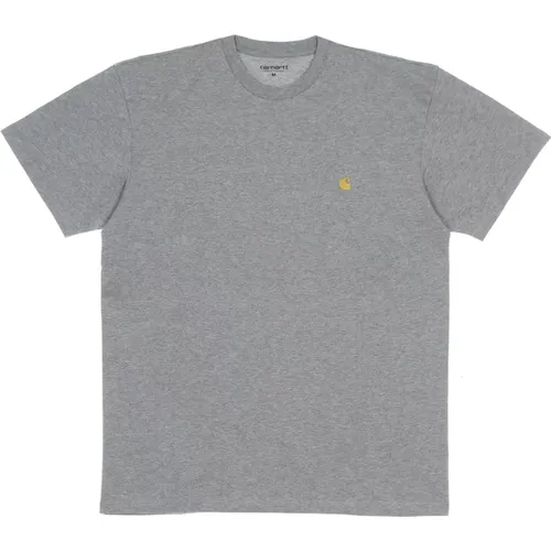 Grau Heather/Gold Kurzarm T-shirt - Carhartt WIP - Modalova