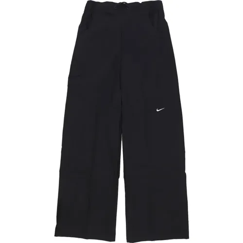 Schwarz/Weiß Hochtaillierte Gewebte Hose , Damen, Größe: L - Nike - Modalova