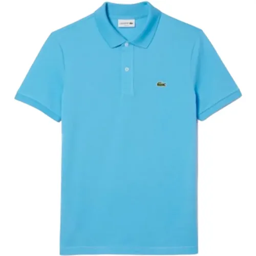 Slim Fit Baumwoll-Poloshirt in Blau , Herren, Größe: M - Lacoste - Modalova
