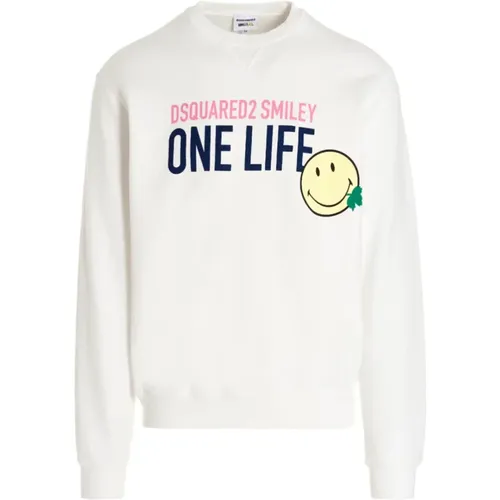 Eco Life Print Sweatshirt , male, Sizes: M, S, XL, L - Dsquared2 - Modalova