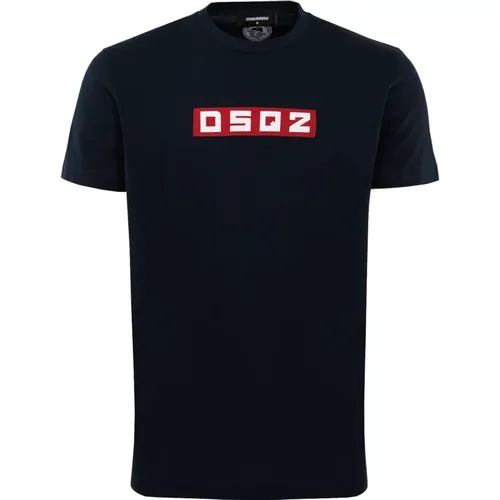 Logo Patch T-Shirt Blau Dsquared2 - Dsquared2 - Modalova