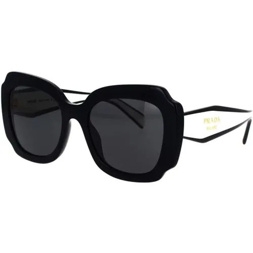 Irregular Oversize Sunglasses in and White , female, Sizes: 52 MM - Prada - Modalova