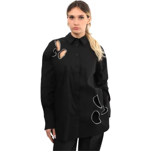 Schwarzes Shirt mit Pailletten , Damen, Größe: XS - Jijil - Modalova
