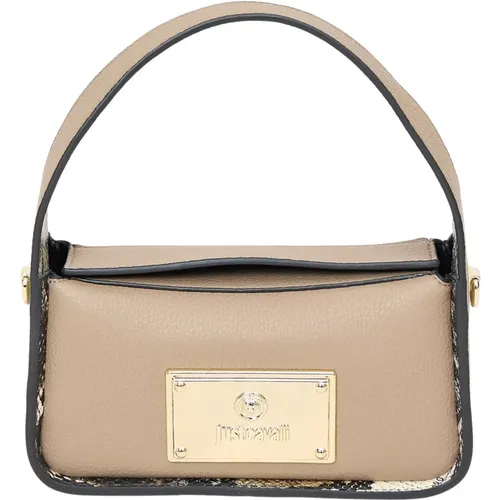 Logo Plaque Handbag with Detachable Strap , female, Sizes: ONE SIZE - Just Cavalli - Modalova