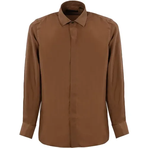 Silk Mens Shirt , male, Sizes: M, XL, L, S, 2XL - Corneliani - Modalova