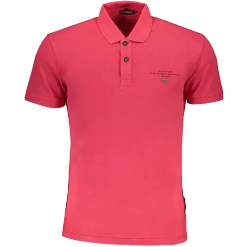 Stilvolles Logo Polo Shirt Baumwolle Stickerei , Herren, Größe: XL - Napapijri - Modalova