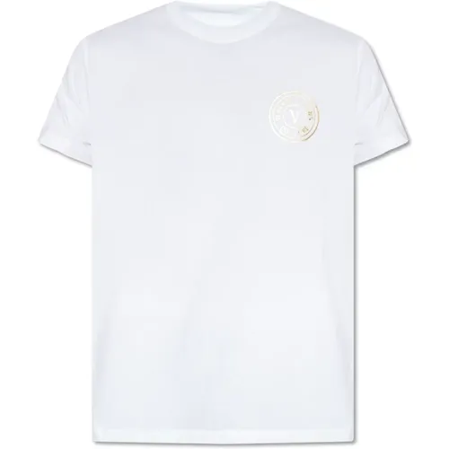 T-Shirt mit Logo , Herren, Größe: L - Versace Jeans Couture - Modalova