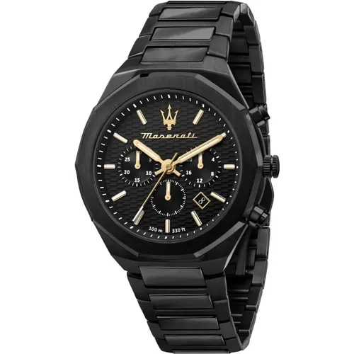 Stile NA Chronograph Date Stainless Steel Watch , male, Sizes: ONE SIZE - Maserati - Modalova