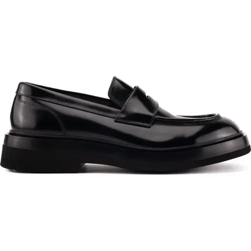 Schwarze Herren-Loafer aus Leder - Santoni - Modalova