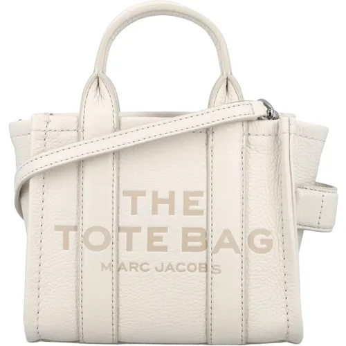 Mini Tote Leather Handbag Cotton Silver , female, Sizes: ONE SIZE - Marc Jacobs - Modalova