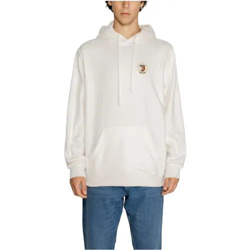 Weiße Einfache Kapuzen Baumwoll Sweatshirt Herren , Herren, Größe: M - Tommy Hilfiger - Modalova