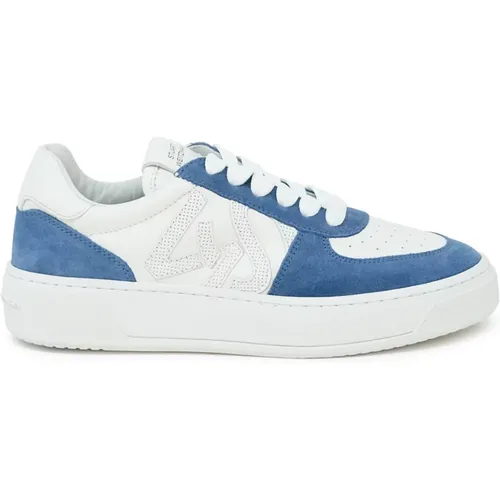 Weiß Blau Courtside Monogram Sneaker , Damen, Größe: 37 EU - Stuart Weitzman - Modalova