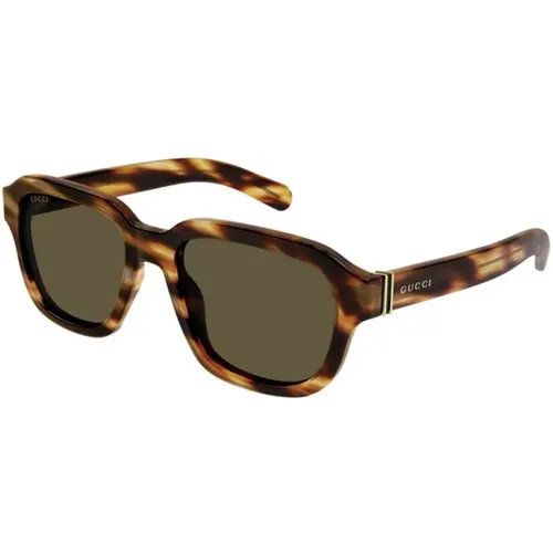 Stylish Havana Sunglasses , male, Sizes: 55 MM - Gucci - Modalova