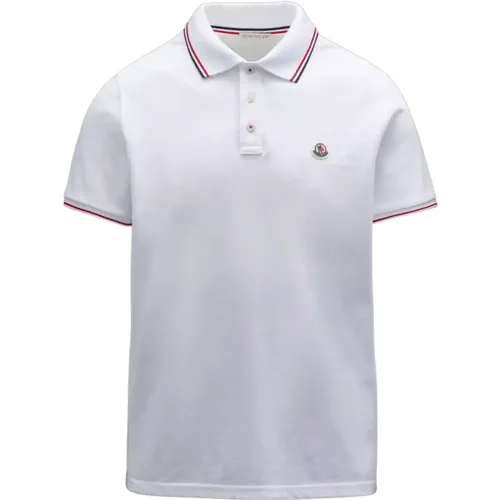 Französisches Tricolor Gestreiftes Poloshirt , Herren, Größe: L - Moncler - Modalova