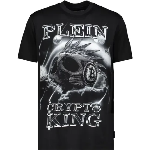 Maxi Print Baumwoll T-Shirt , Herren, Größe: L - Philipp Plein - Modalova