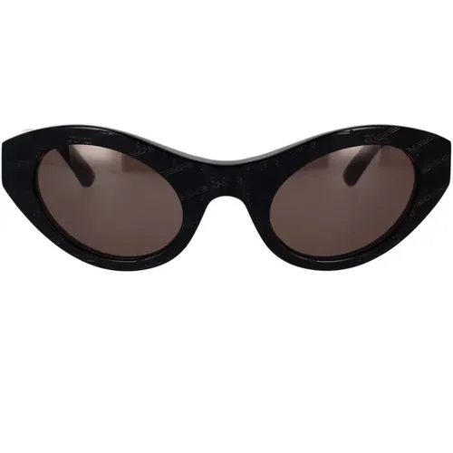 Unisex Oval Sunglasses with Laser Engraved BB Logo , unisex, Sizes: 52 MM - Balenciaga - Modalova