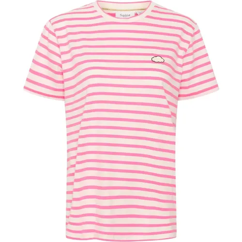 Gestreiftes T-Shirt Chateau Rose , Damen, Größe: S - Saint Tropez - Modalova