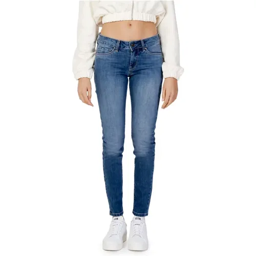 Blaue Einfache Reißverschluss und Knopf Jeans , Damen, Größe: W24 L30 - Pepe Jeans - Modalova