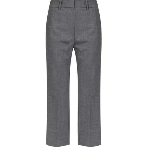 Grey Wool Wide Leg Pants , female, Sizes: S, L - Ottod'Ame - Modalova