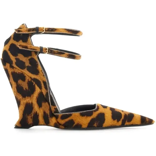 Leopard Print Heeled Shoes , female, Sizes: 6 1/2 UK - Salvatore Ferragamo - Modalova