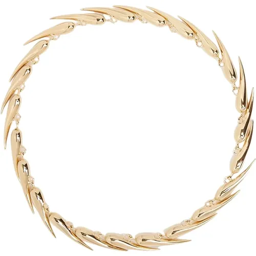 Polierte goldene Spike-Halskette - Mugler - Modalova