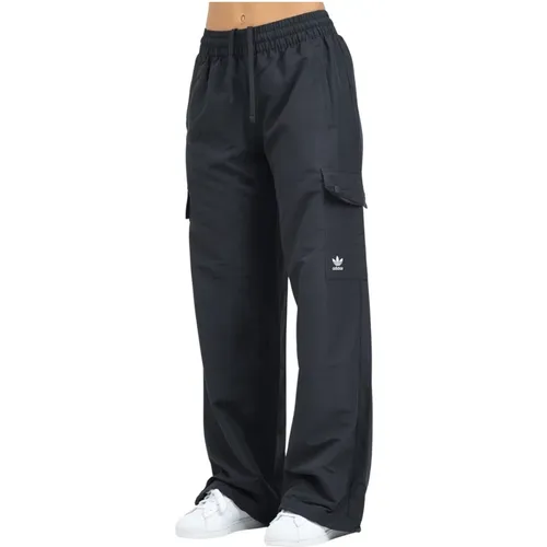 Cargo Gewebte Schwarze Hose Essentials , Damen, Größe: L - adidas Originals - Modalova