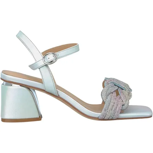 Square Heel Sandal with Embellished Knot Strap , female, Sizes: 3 UK, 8 UK, 5 UK, 6 UK, 4 UK, 2 UK, 7 UK - Alma en Pena - Modalova