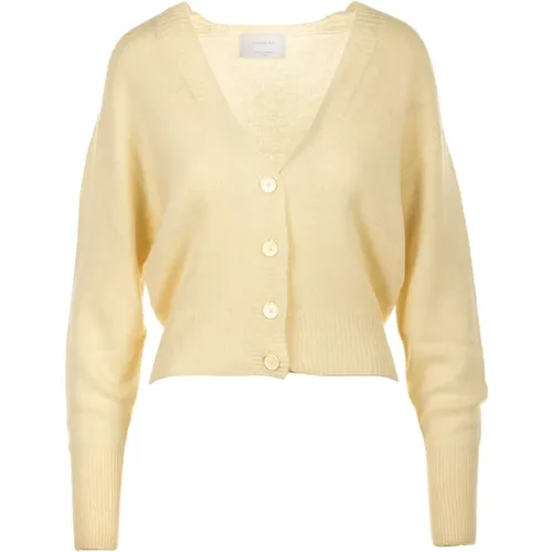 Cream Cardigan Sweaters , Damen, Größe: L - Daniele Fiesoli - Modalova