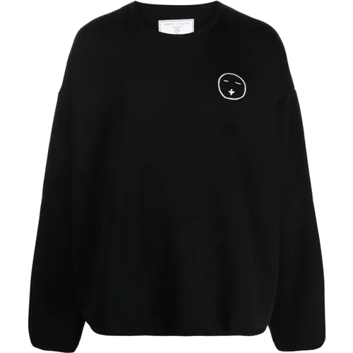 Schwarzer Face Sweatshirt , Herren, Größe: XL - Société Anonyme - Modalova