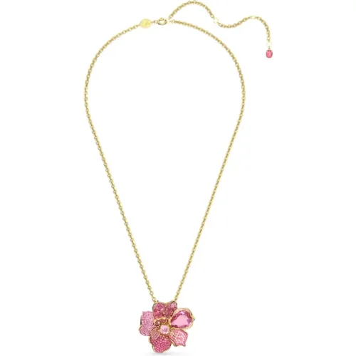 Damen Halskette Florere Anhänger und Brosche Pavé, Blume, Rosa, Goldlegierungsschicht 5652068 - Swarovski - Modalova