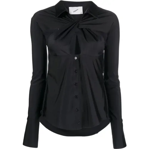 Schwarzes Shirt mit Ausschnitt , Damen, Größe: M - Coperni - Modalova