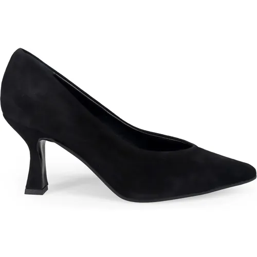 Schwarze Wildleder Pumps mit Absatz , Damen, Größe: 38 EU - Sangiorgio - Modalova