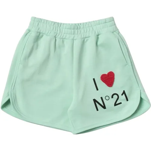 Hellgrüne Kinder-Shorts mit elastischem Bund - N21 - Modalova