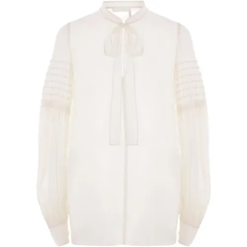 Ivory Wool Blouse with Lavallière , female, Sizes: XS, S - Chloé - Modalova