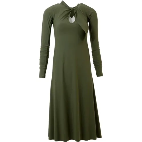 Flared Dress with Round Neck , female, Sizes: XS, 2XS, S - High - Modalova