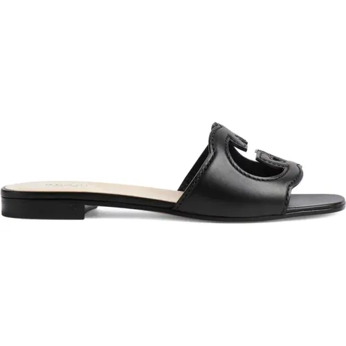 GG Cut-Out Flat Sandals , female, Sizes: 6 1/2 UK, 3 1/2 UK, 3 UK, 6 UK, 4 1/2 UK, 5 1/2 UK, 4 UK, 7 UK, 5 UK, 8 UK - Gucci - Modalova