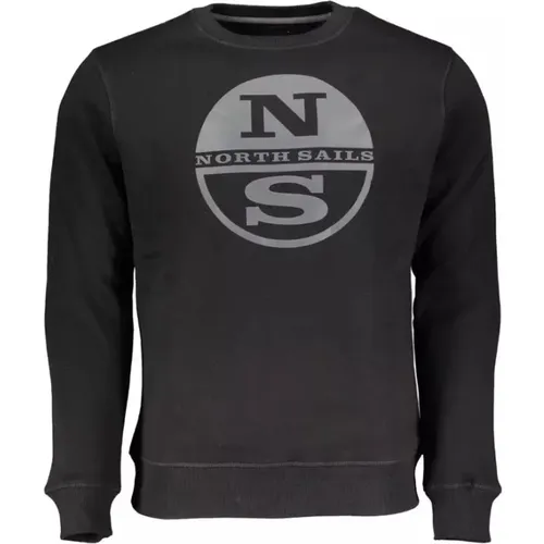 Erhöhtes Lässiges Schwarzes Sweatshirt mit Druck , Herren, Größe: XL - North Sails - Modalova