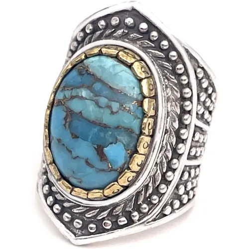 Blue Turquoise Mohave Ring , unisex, Sizes: 58 MM - Jalan Jalan - Modalova